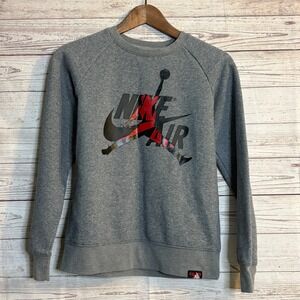 Kids Nike Jordan Jumpman‎ Graphic Crewneck Sweatshirt Grey Size L 12-13Yrs